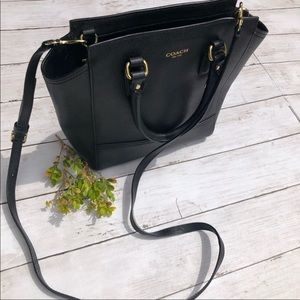Coach black Leather Shoulder Crossbody Bag